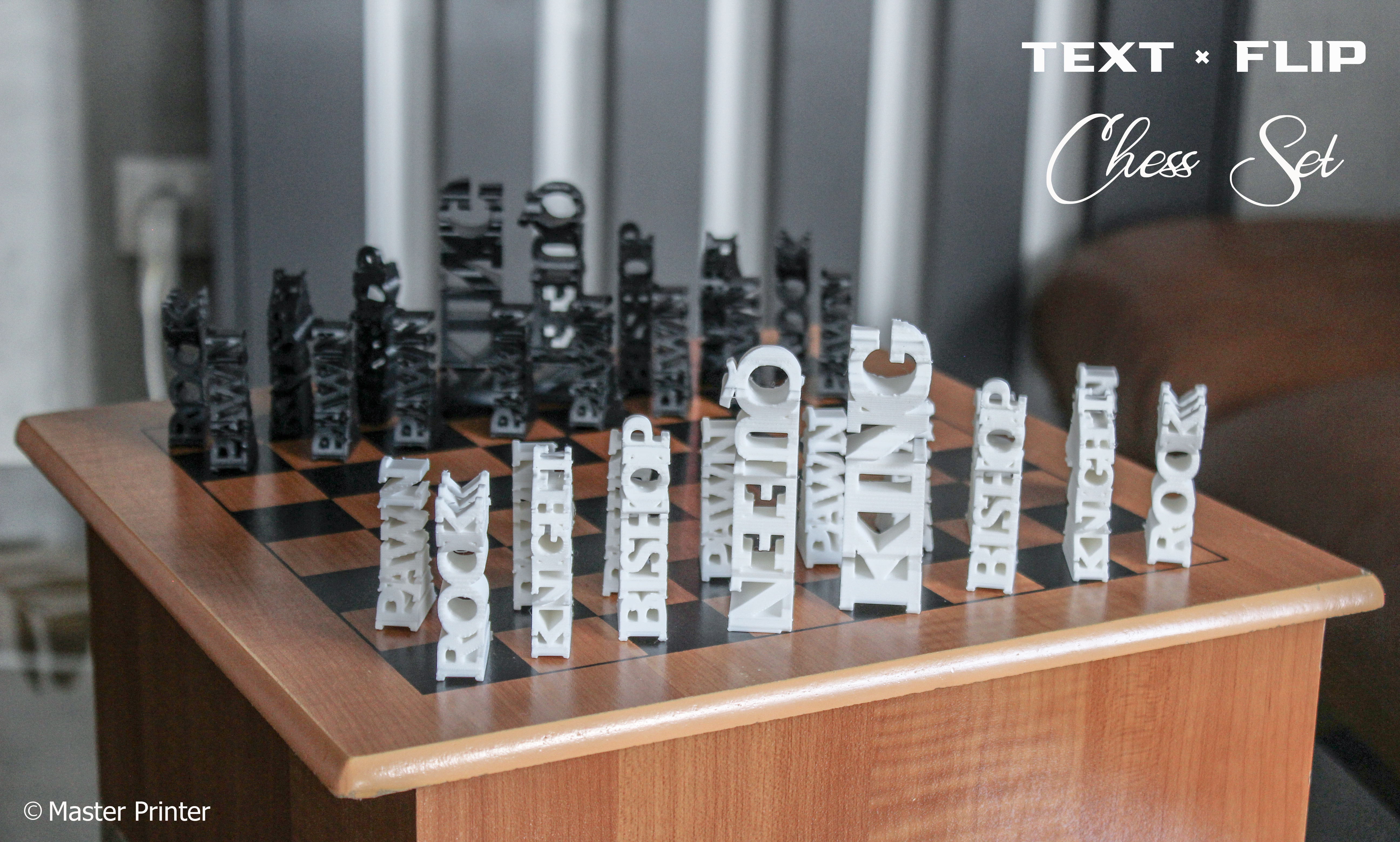 Text Flip - Chess Set, 3D models download