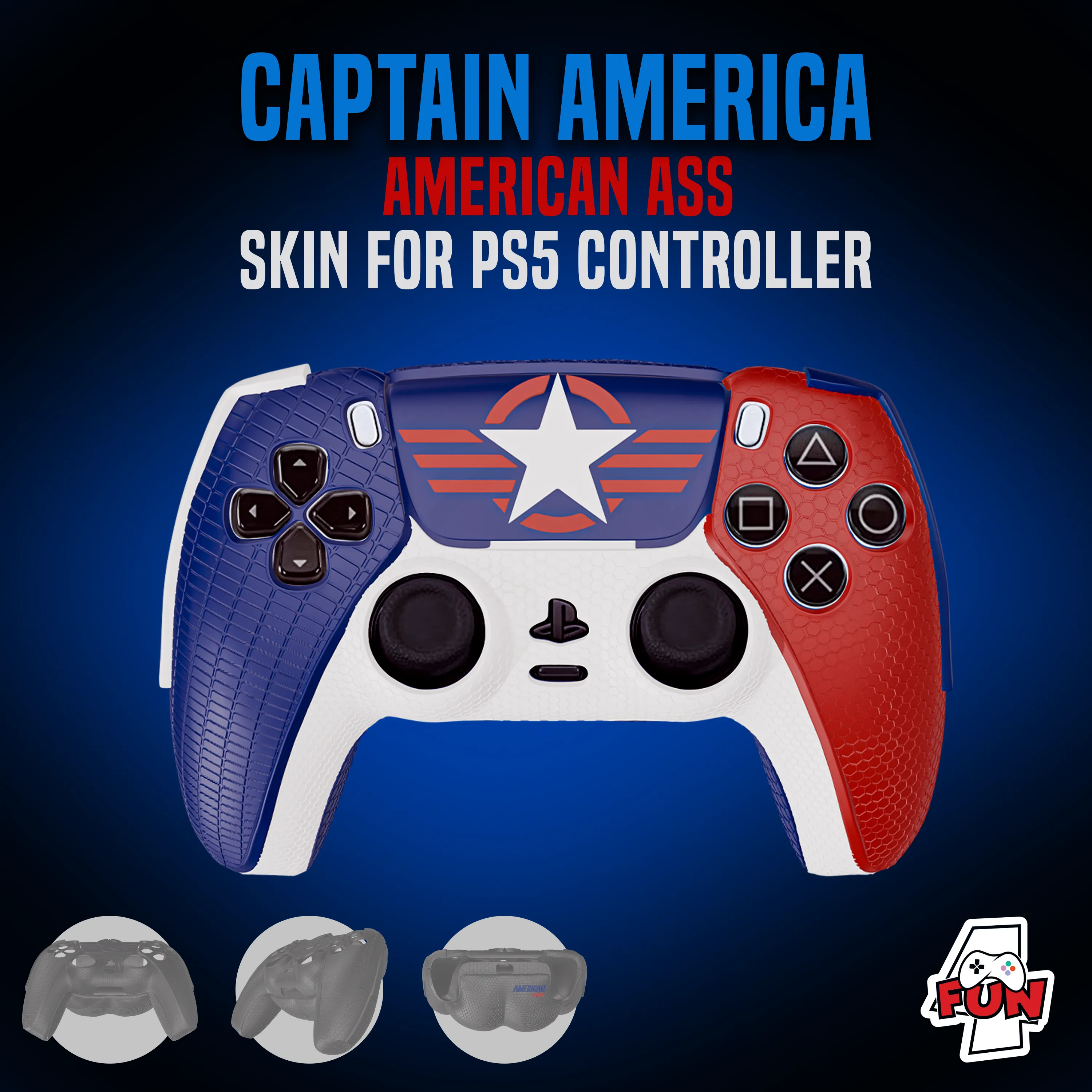 CAPTAIN AMERICA PS5 BOOTY CONTROLLER COVER (decorative)