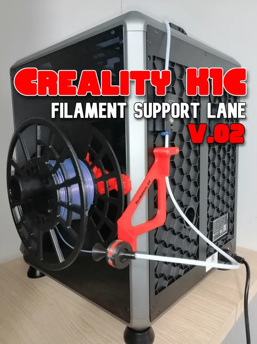 Creality K1C filament spool side support lane V2