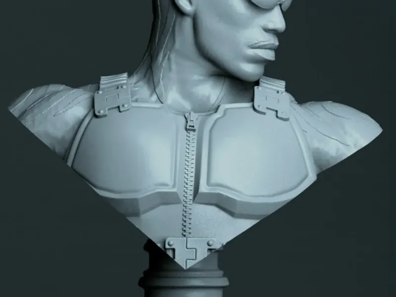 Tactical Warrior Bust – Futuristic Soldier Figurine