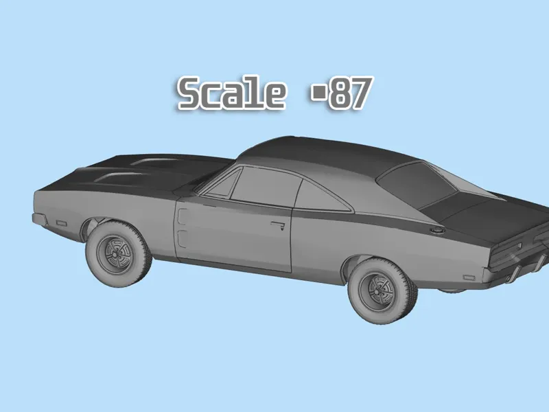 Scale 1/87 Musclecar Charger gen 3d print model STL File toy