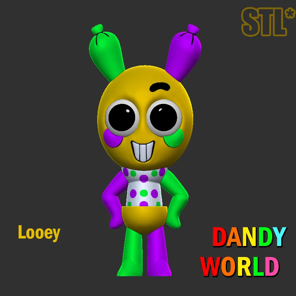 Dandy's World Looey STL 3D Character Fanart