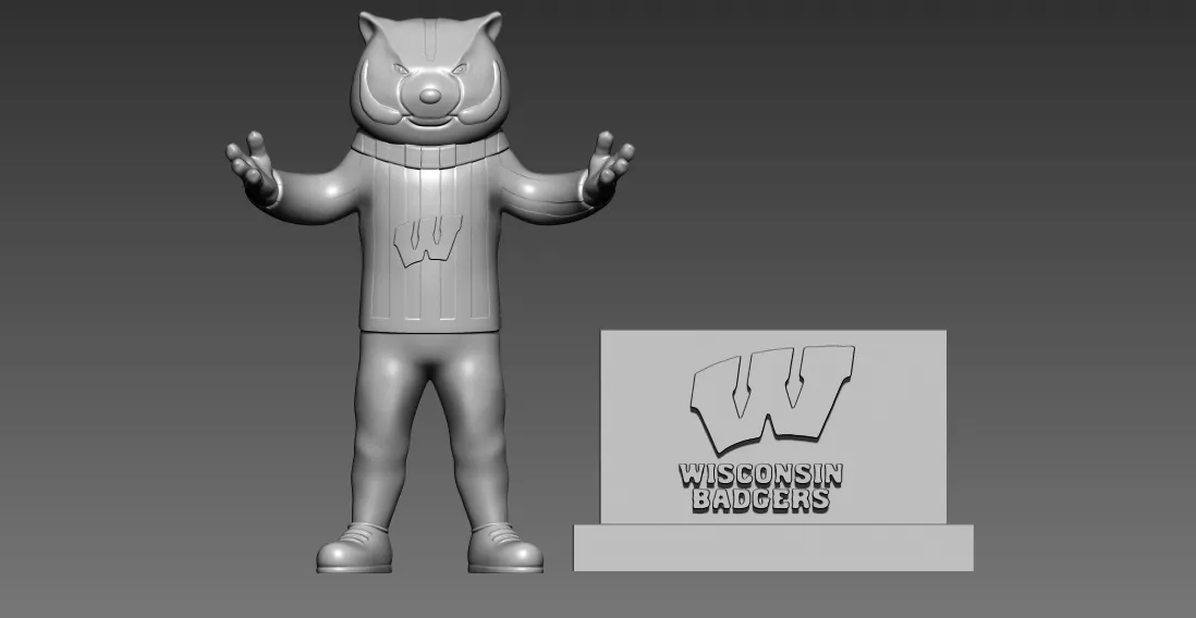 NCAA - WISCONSIN BADGERS FOOTBALL MASCOT STATUE - 3D PRINT