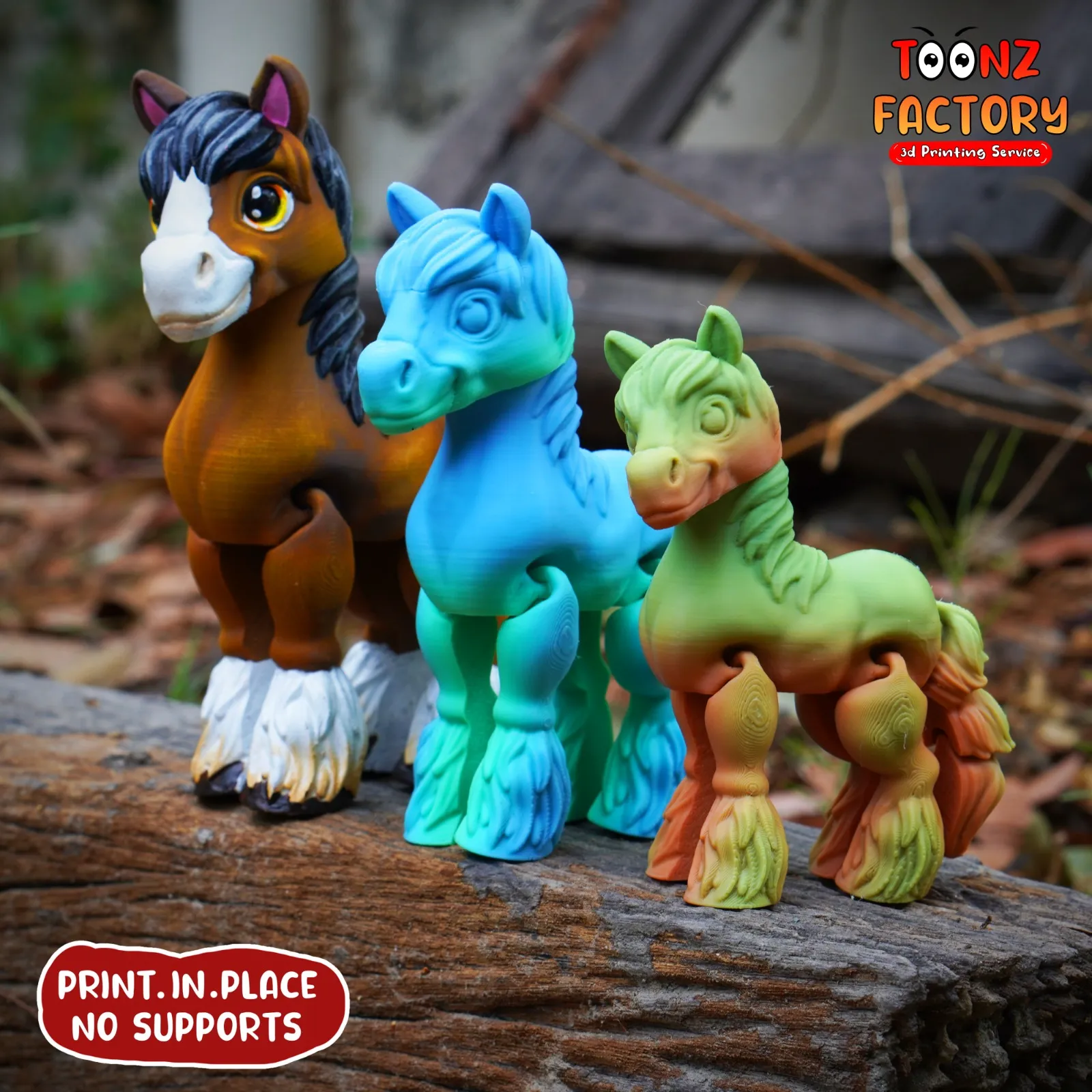 PRINT IN PLACE CUTE FLEXI CLYDESDALE HORSE