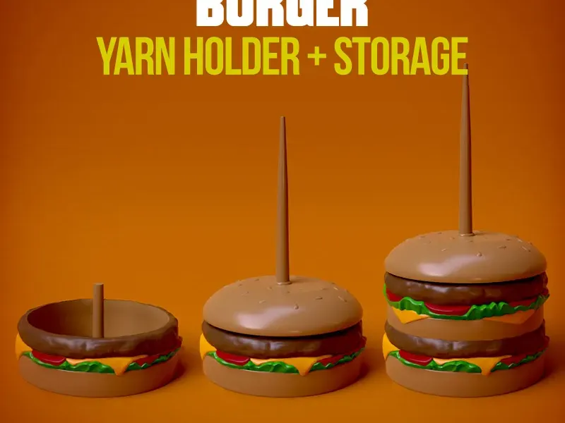 [CROCHET] BURGER DESIGN YARN HOLDER I STORAGE I SPINNER
