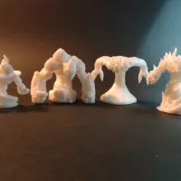 4 Elemental Pack - PRESUPPORTED - 32mm scale - D&D-4