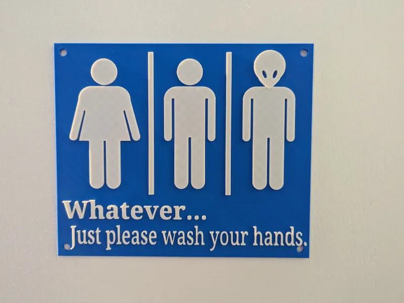 Signe extraterrestre "Wash Your Hands" pour la salle de bain