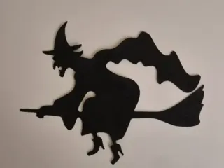 Flying witch wall art