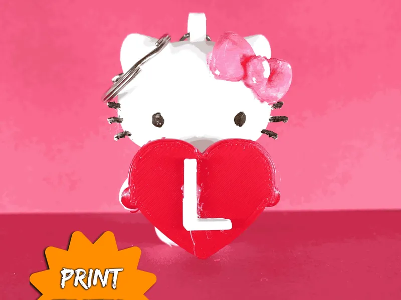hello kitty valentine keychain