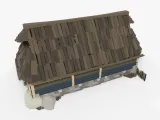 Slavic Medieval Tailor House with Interior Low Poly Style-3