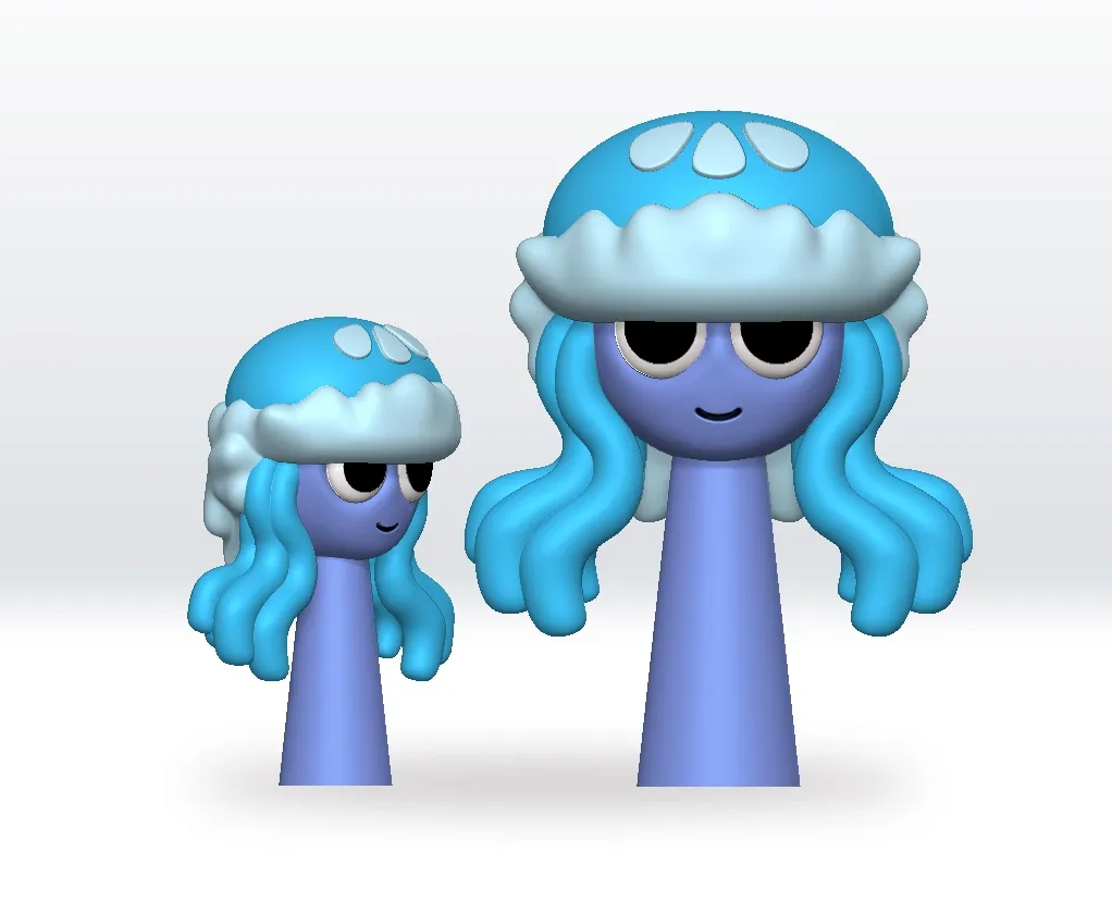 Sprunki Aurelia STL file 3D Model Character Fanart