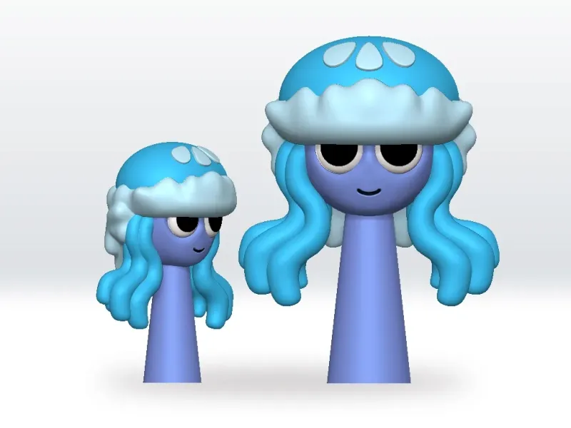 Sprunki Aurelia STL file 3D Model Character Fanart