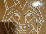 Wolf for wall wallart - low poly-2
