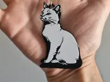 White cat keychain+magnet-2