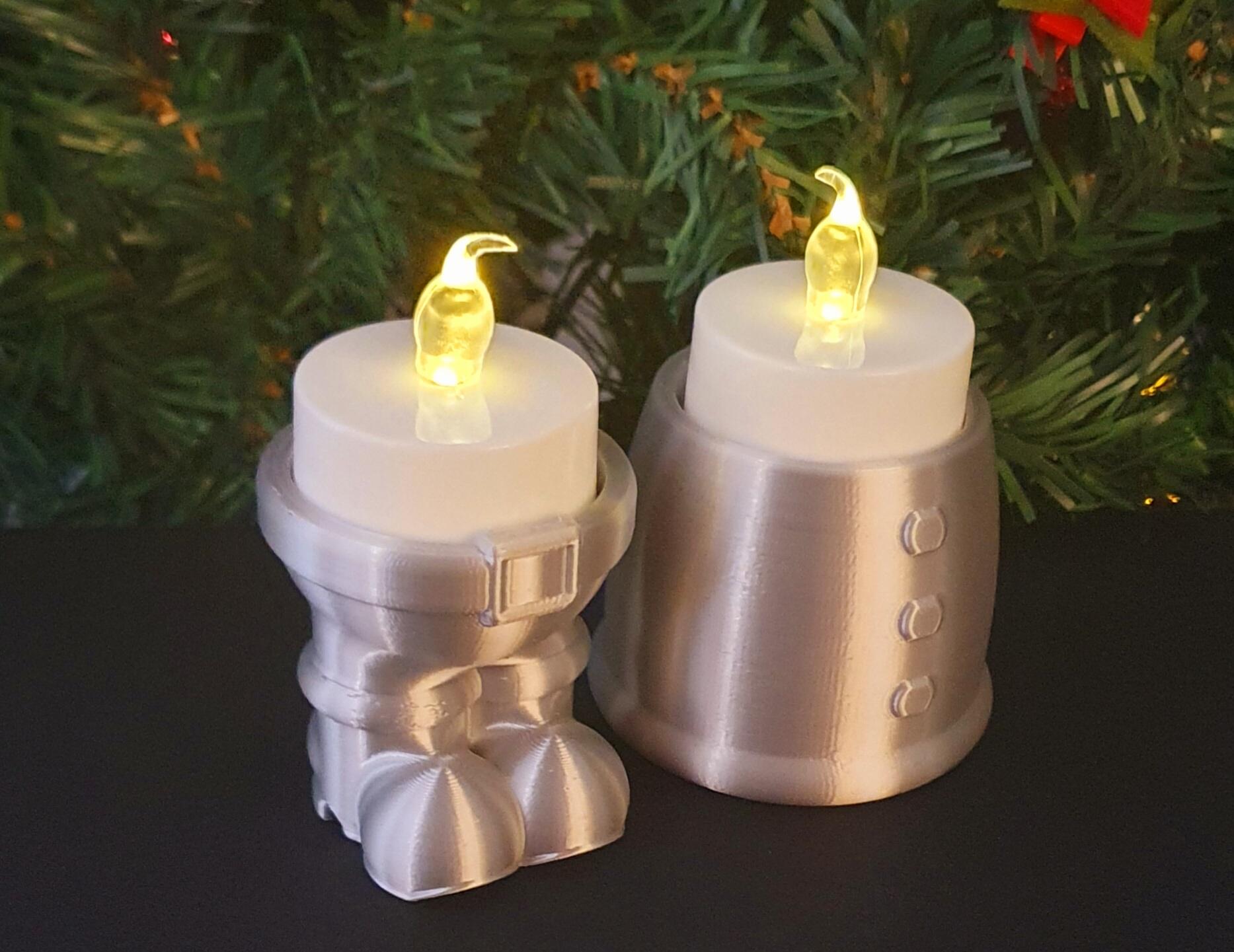 Santa Claus and Mrs Claus Candle holder