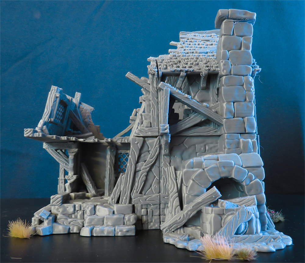 ruin building Warhammer terrain model 3D model 3D printable