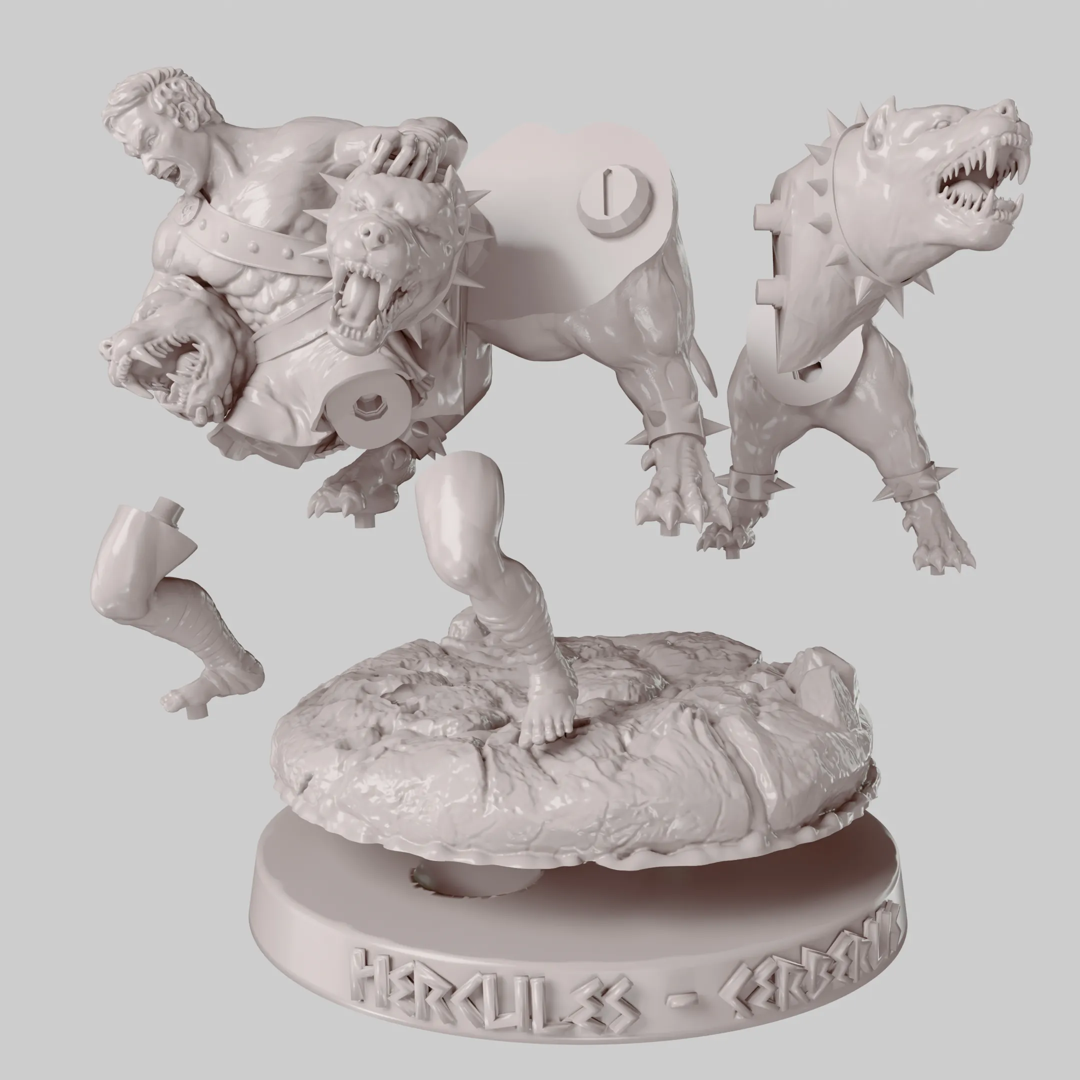 Hercules and Cerberus Sculpture Multi-Parts
