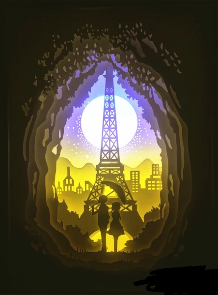 Shadow Box Light -Under The Eiffel Tower