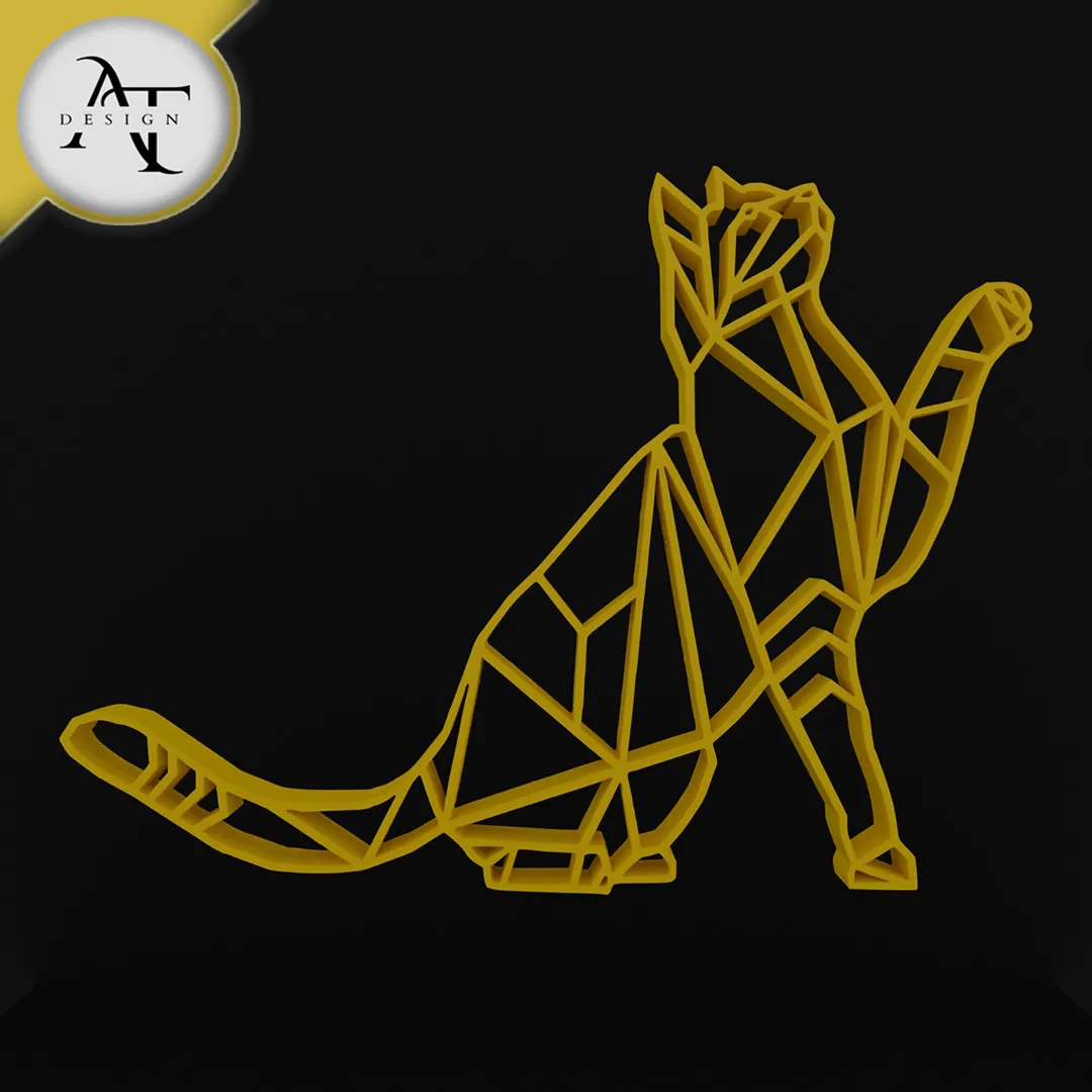 Cat - Geometric - 2D Wall Art Decor