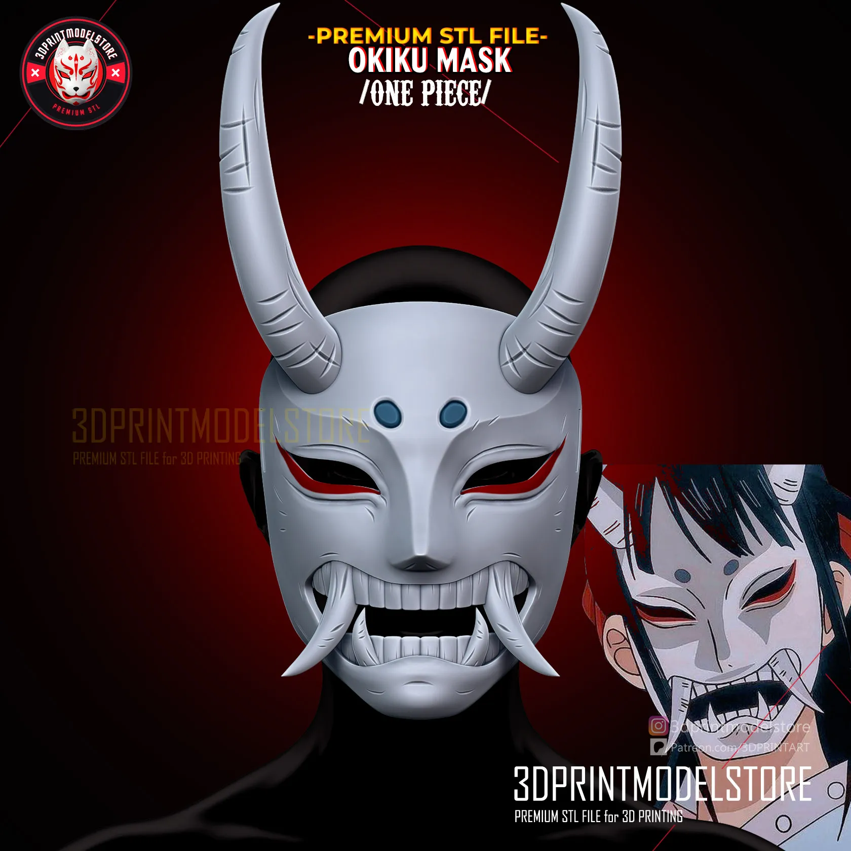 Okiku Mask - One Piece Cosplay - Anime - Halloween