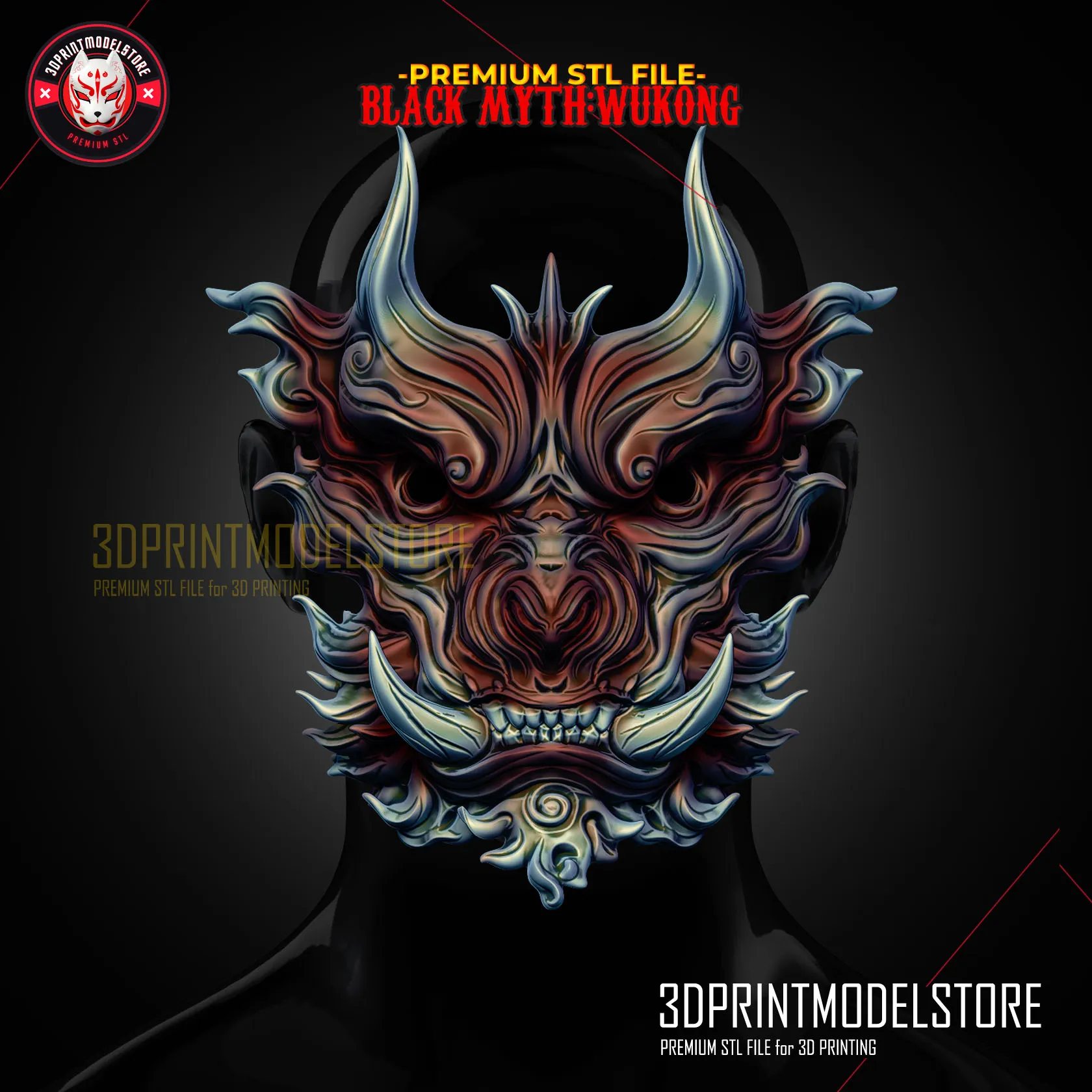 Black Myth Wukong - Bronze Monkey Mask - Premium STL