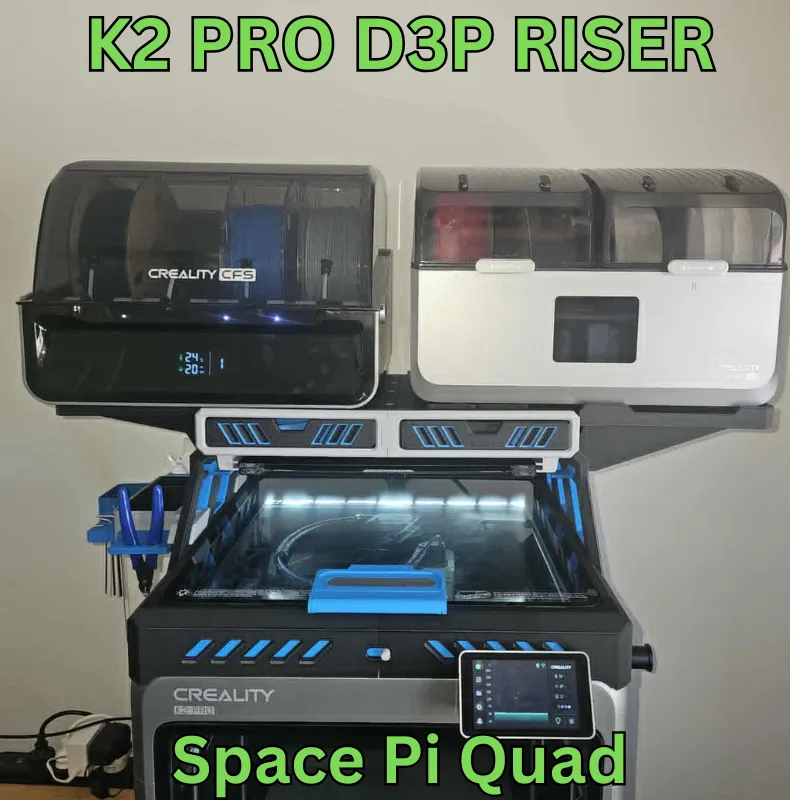 K2 Pi Rack 3D Printer Files | 3MF File | K2 PRO D3P riser -Quad Space Pi shelf ...