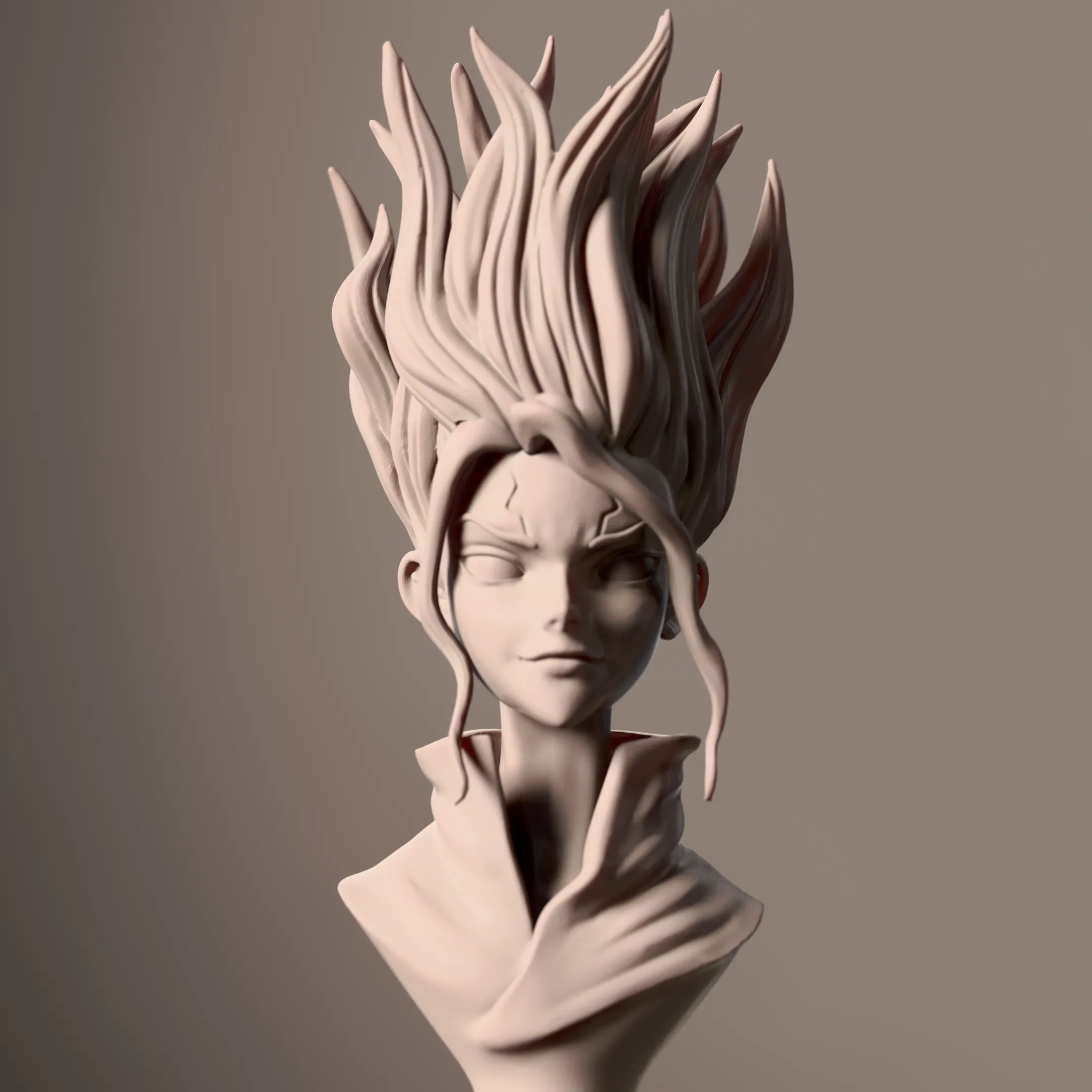 🧪 Senku Bust – Dr. Stone Fan Art 🚀