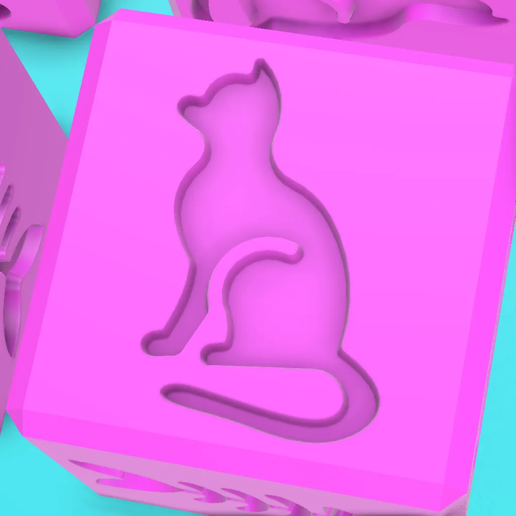 CAT CUBE FOR PLAYDOUGH AND EDUCATIONAL PLAY