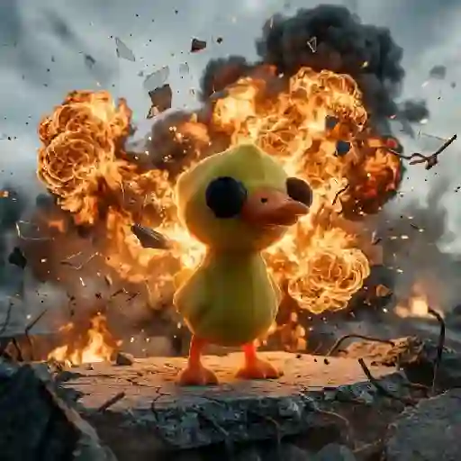 Little duck with bulging eyes