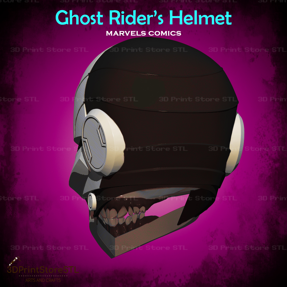 Ghost Rider Helmet Cosplay Marvels Midnight Suns - STL File | 3D models ...
