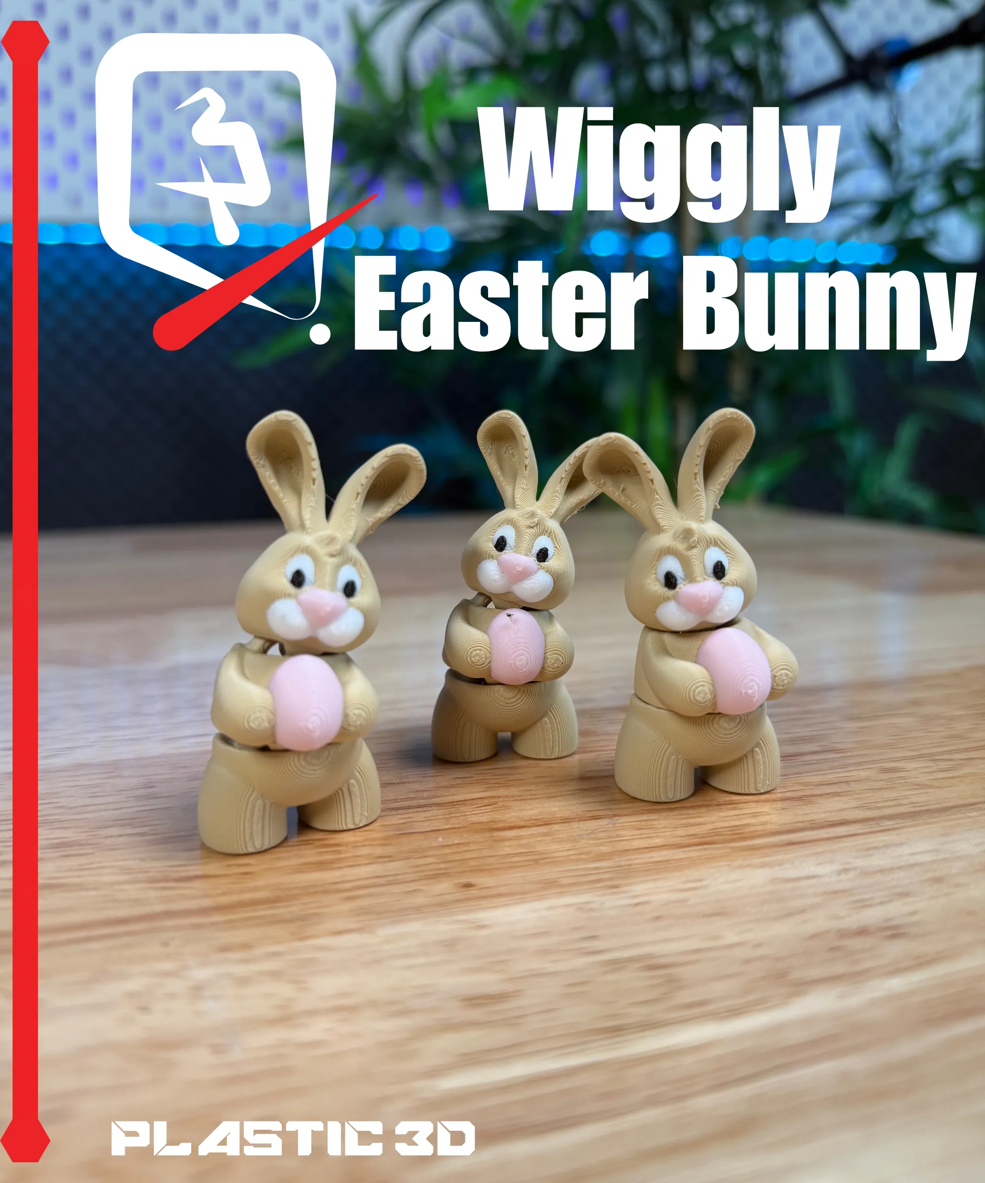 3D Printer Files | 3MF File | Wiggly Easter Bunny – Articulated ...