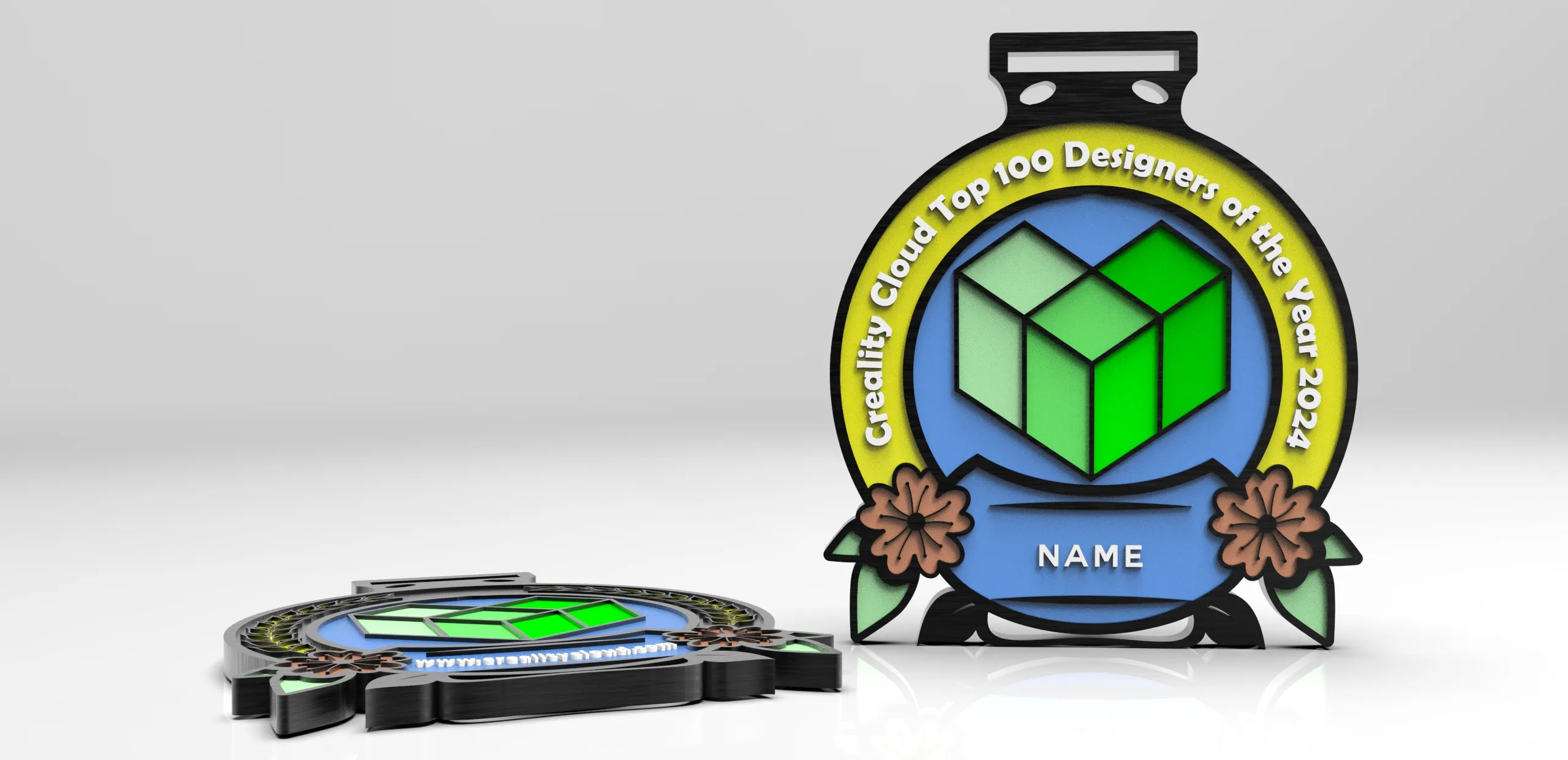 Creality Cloud Top100 Designers of the Year 2024 Metal Medal