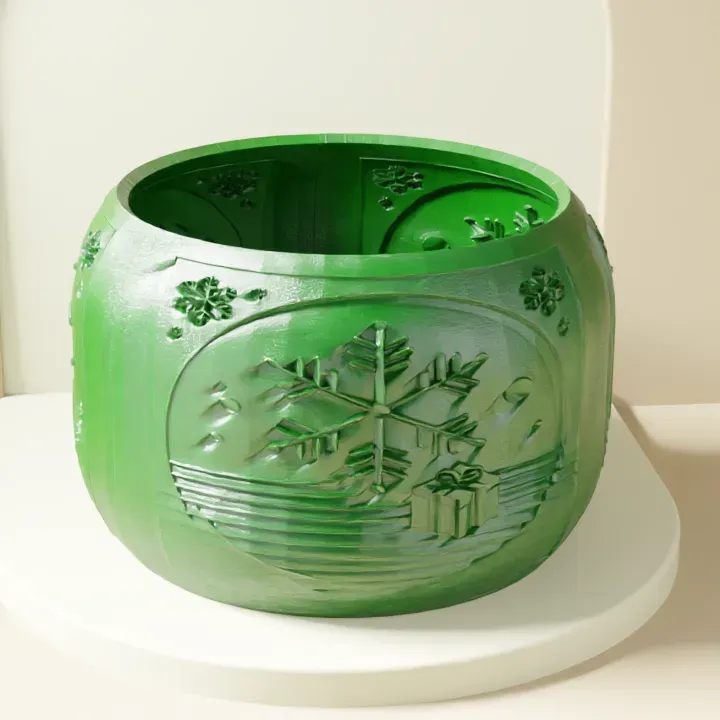 Christmas Present & Snowflakes Planter