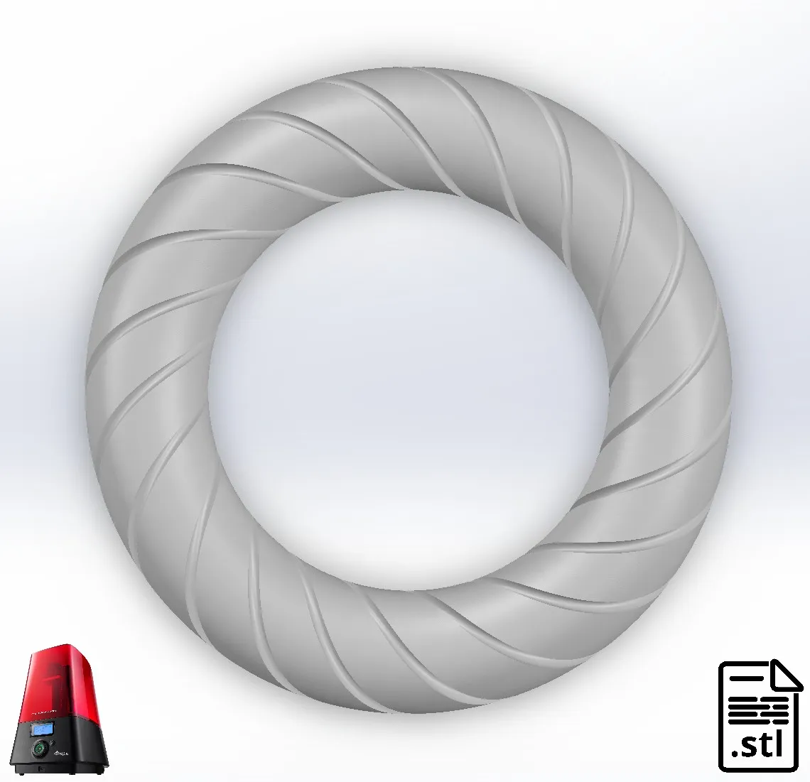 Orgone Scalar | Rodin Coil Torus STL | 105mm x 20mm Diameter
