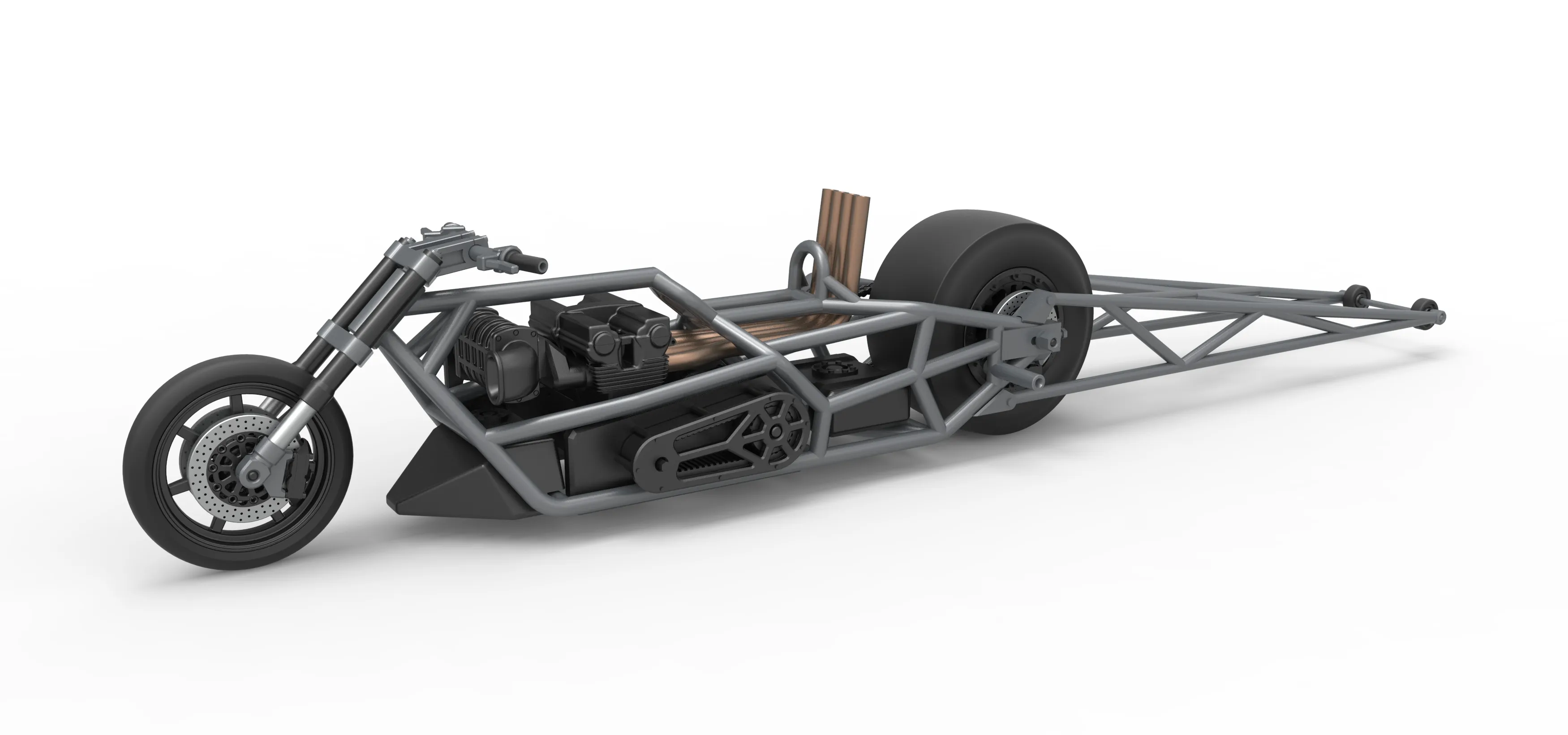Top fuel dragster motorcycle Base Scale 1:25