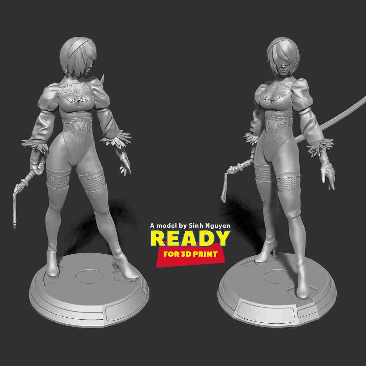 2b - Nier Automata 3D model 3D printable