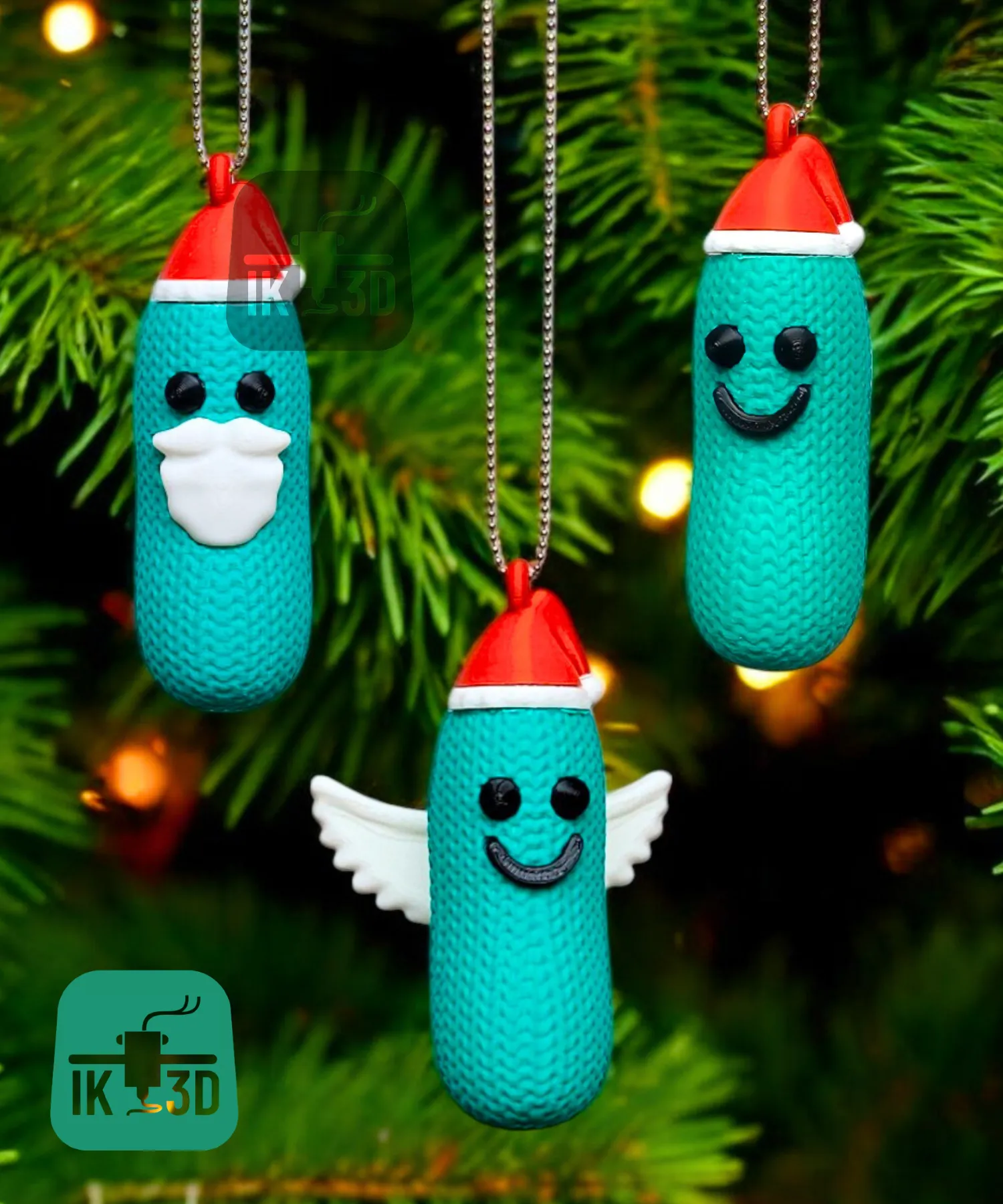 Knitted Pickle Ornaments Bundle / Multiparts / No Supports