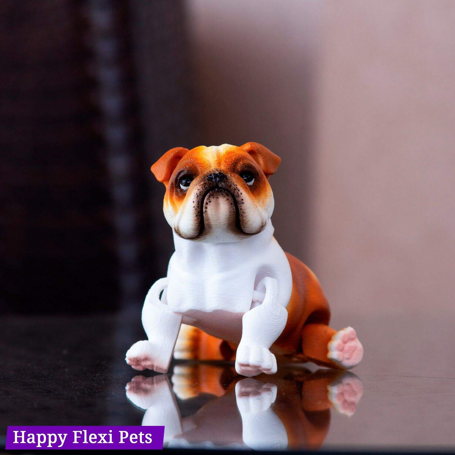 English Bulldog articulated toy - flexi pet figurine