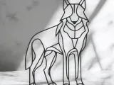 Wolf Line Art - Desktop Line Art-1
