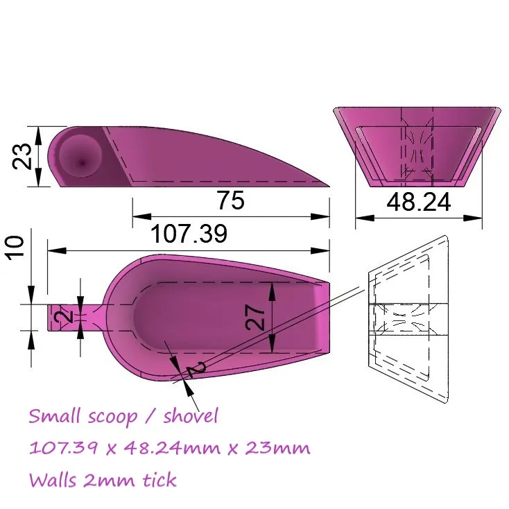 SCOOP 2 SIZES - for sensory educational play and baking aids