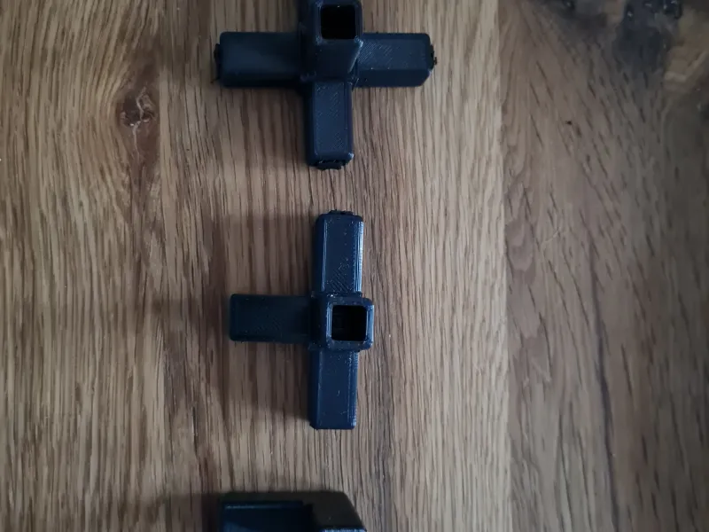 Connections for square metal pipe 15 x 15 mm