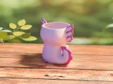 flower pot Axolotl planter pencil holder STL 3MF-3