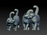 Two cats statue - cat model - statue - 3D print-3