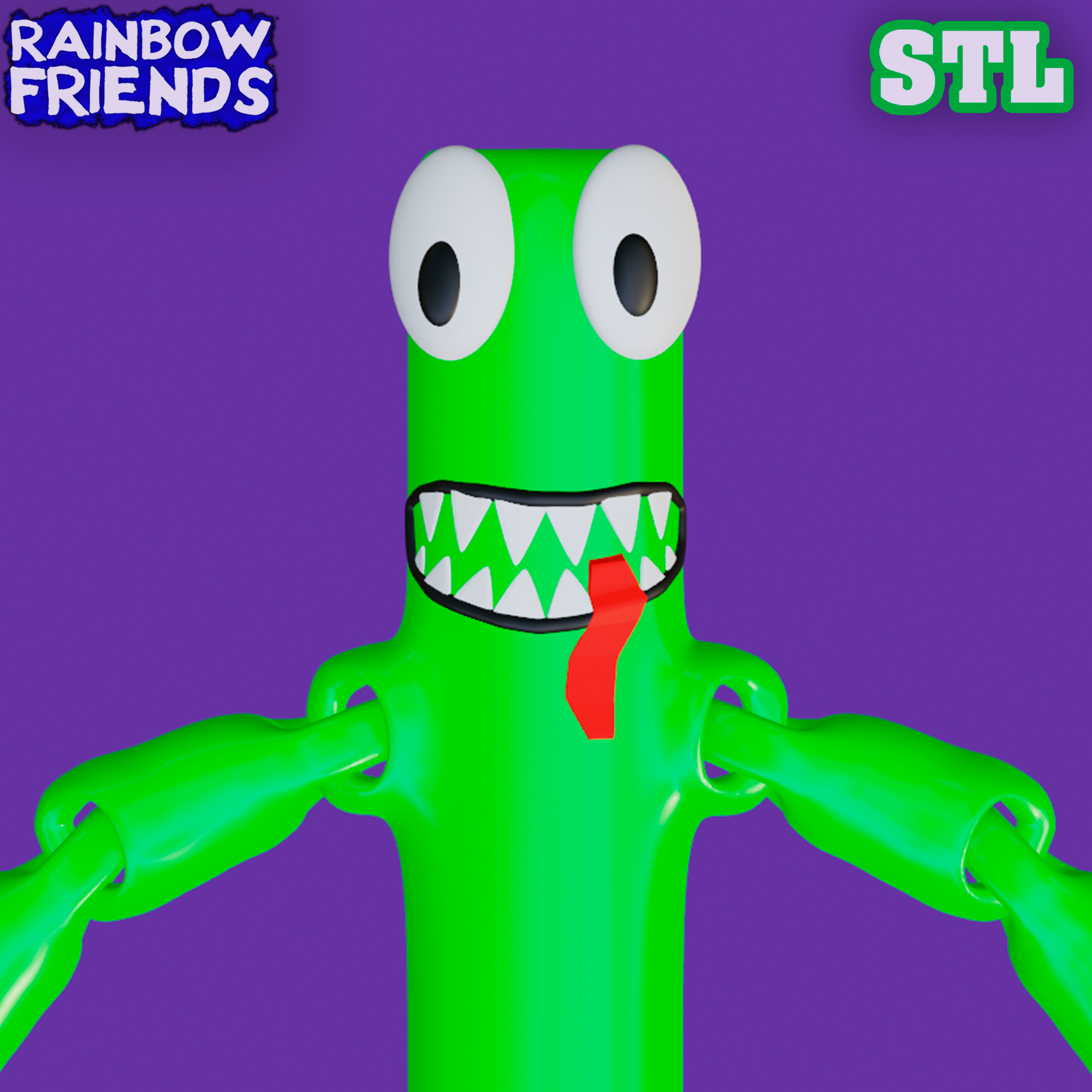 GREEN FROM RAINBOW FRIENDS - ROBLOX. ARTICULATED MONSTER. ST