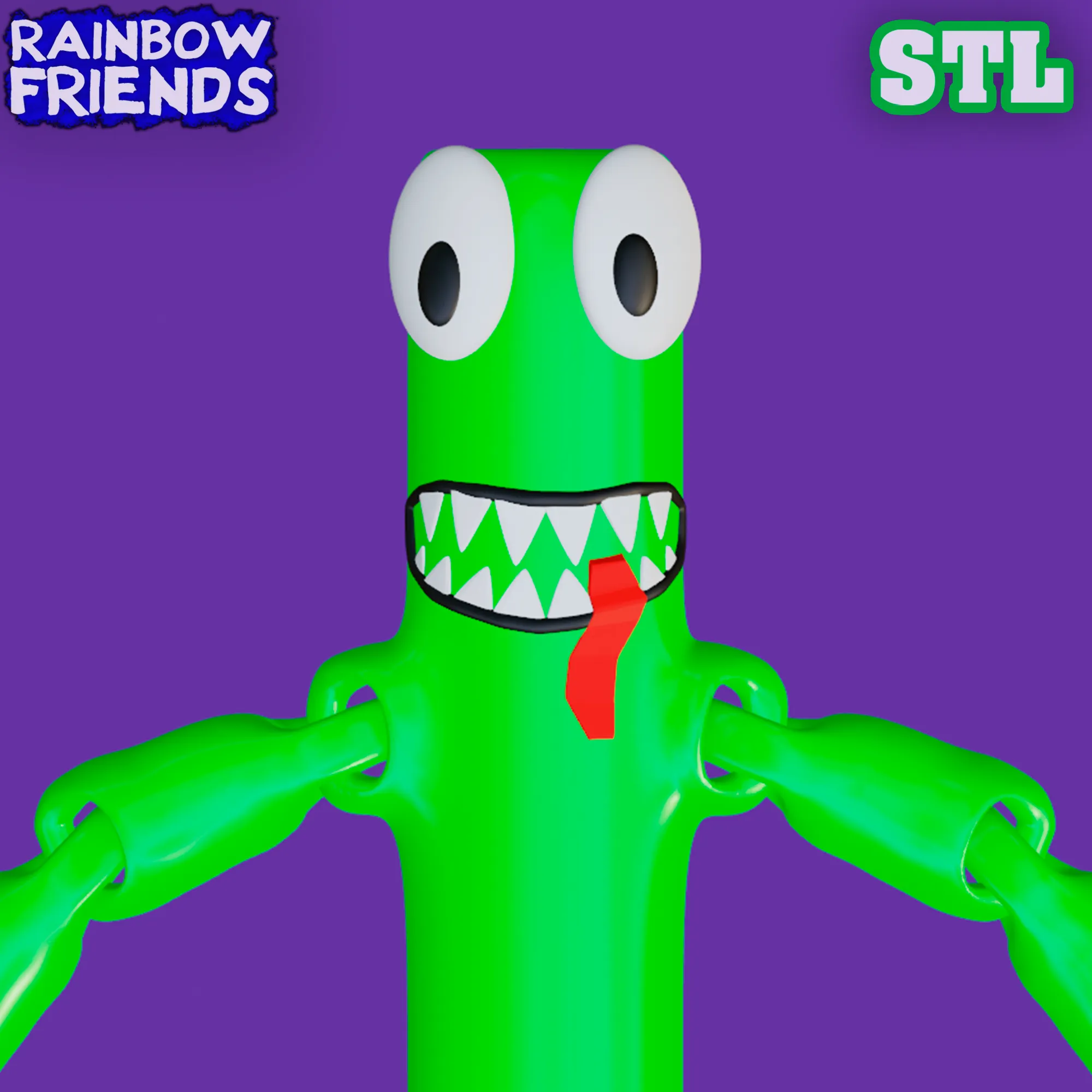 GREEN FROM RAINBOW FRIENDS - ROBLOX. ARTICULATED MONSTER. ST, 3D models  download