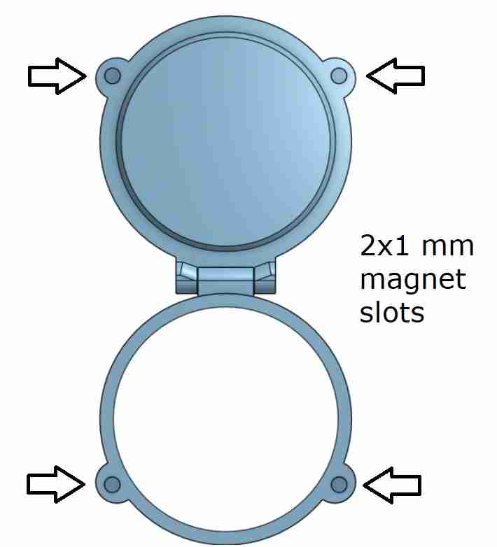 Hinged, locking, printinplace scope cover 3D models