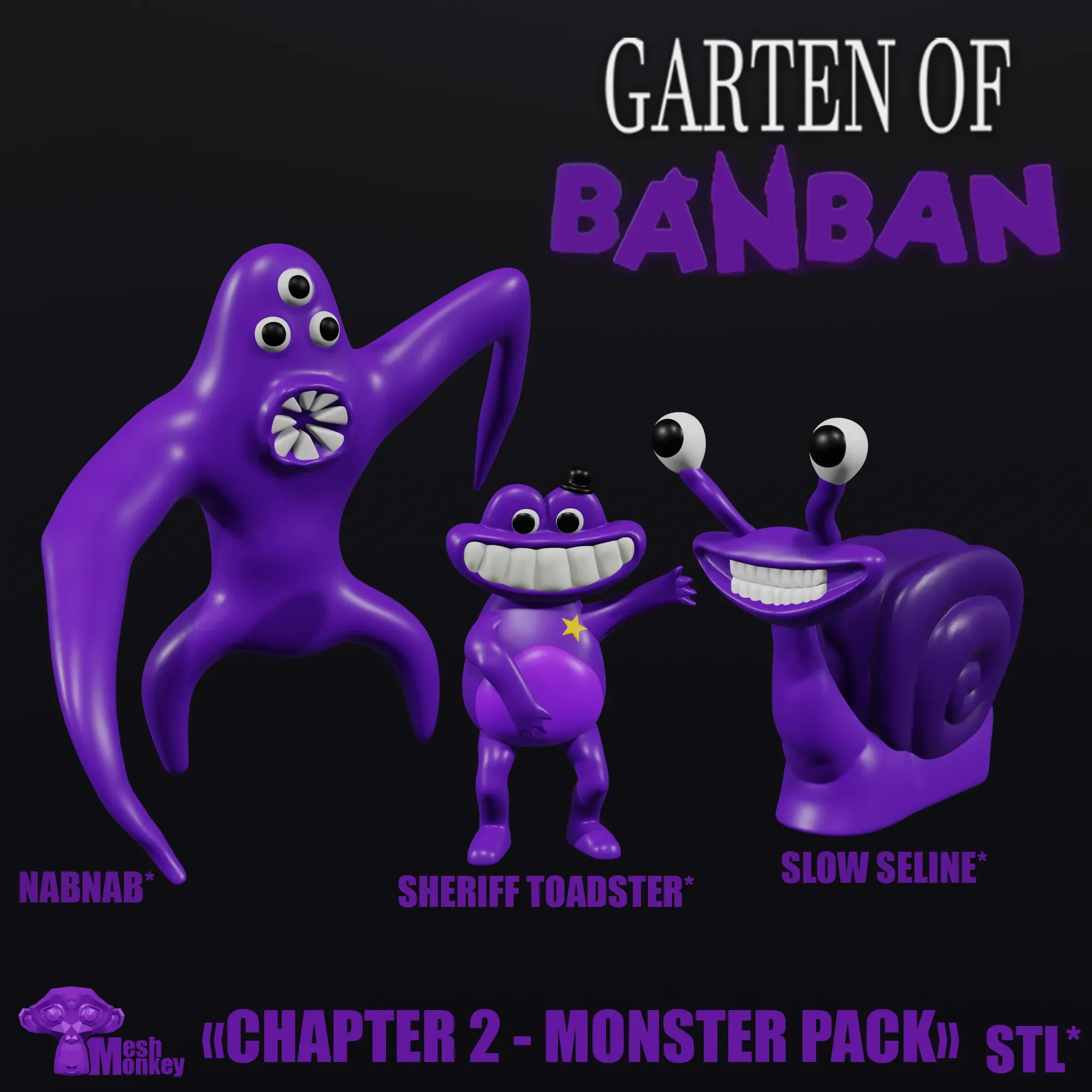 STL file GARTEN OF BANBAN (BANBAN, CAPTAIN FIDDLES, JUMBO JOSH