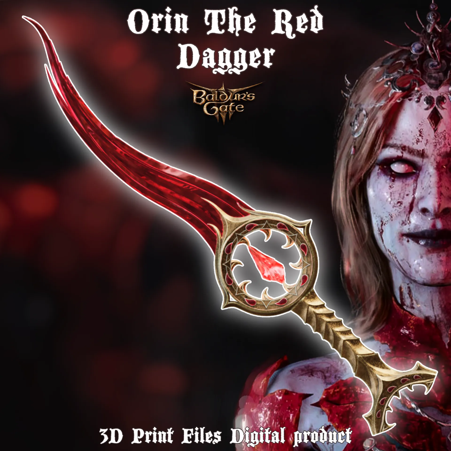 Fantasy Orin The Red Bloodthirst Cosplay Dagger