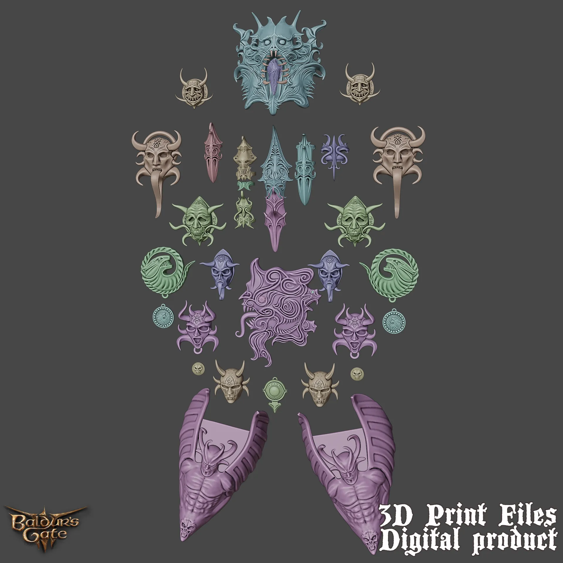 Fantasy Gortash's Cloth of Authority Accessories Cosplay Set