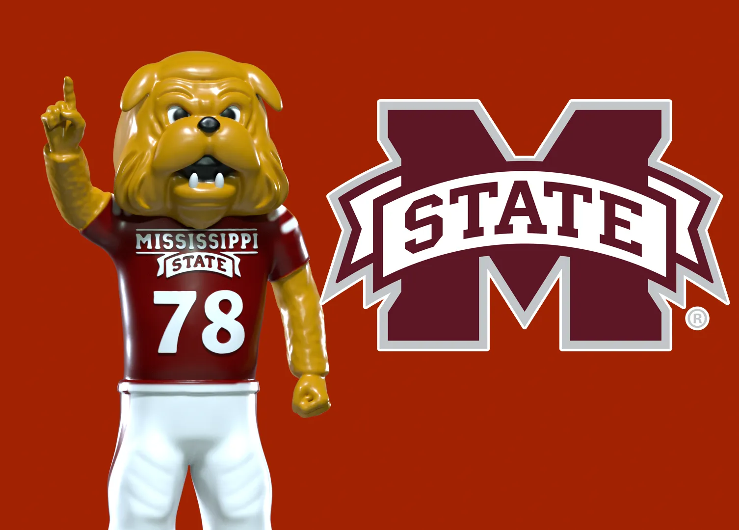 NCAA - Bully mascot -  Mississippi State University - 3d pri